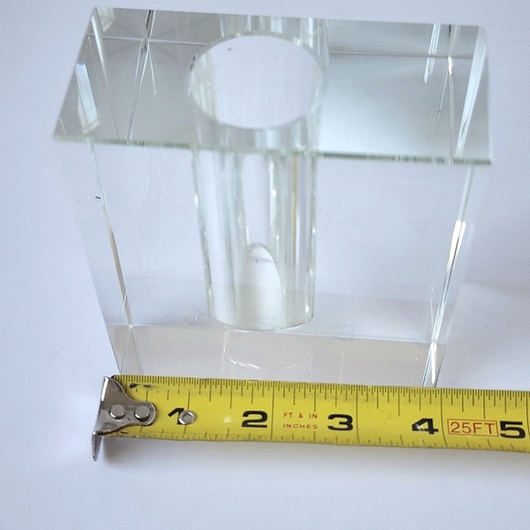 Vintage square Block glass Table Vases flower holder coffee table display - Picture 3 of 6